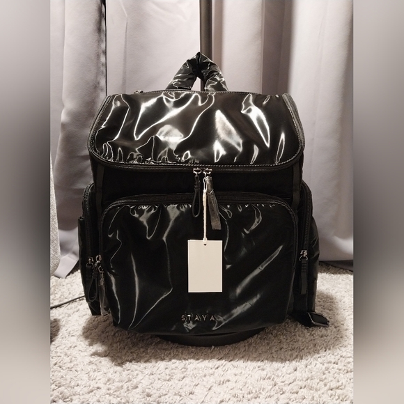 STAYA Handbags - STAYA Large Black Diaper Backpack
